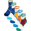Boys Socks Athletic Crew Cotton Seamless Toes Breathable 5-Pack 4-18Years