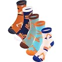 Boys Socks Athletic Crew Cotton Seamless Toes Breathable 5-Pack 4-18Years