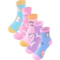Boys Socks Athletic Crew Cotton Seamless Toes Breathable 5-Pack 4-18Years