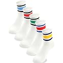 Boys Socks Athletic Crew Cotton Seamless Toes Breathable 5-Pack 4-18Years