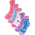 Boys Socks Athletic Crew Cotton Seamless Toes Breathable 5-Pack 4-18Years
