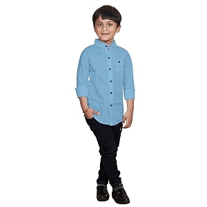 Boys Solid Casual Shirt in Cotton Fabric