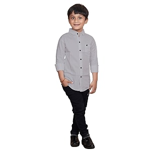 Boys Solid Casual Shirt in Cotton Fabric