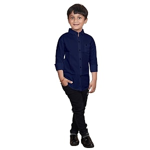 Boys Solid Casual Shirt in Cotton Fabric