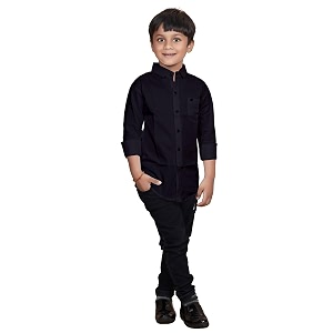 Boys Solid Casual Shirt in Cotton Fabric