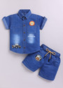 Boys Squad Boys Casual Shirt Shorts Blue