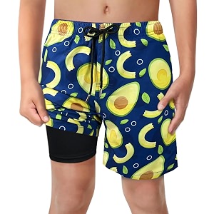 boys swim trunks with boxer brief liner compression anti chafe swimming shorts stretchy upf quick dry swimsuit