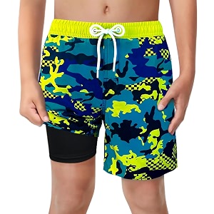 boys swim trunks with boxer brief liner compression anti chafe swimming shorts stretchy upf quick dry swimsuit