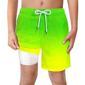 boys swim trunks with boxer brief liner compression anti chafe swimming shorts stretchy upf quick dry swimsuit