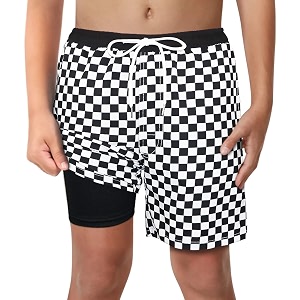 boys swim trunks with boxer brief liner compression anti chafe swimming shorts stretchy upf quick dry swimsuit