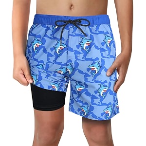 boys swim trunks with boxer brief liner compression anti chafe swimming shorts stretchy upf quick dry swimsuit