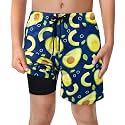 Boys Swim Trunks with Boxer Brief Liner Compression Anti Chafe Swimming Shorts Stretchy UPF Quick Dry Swimsuit