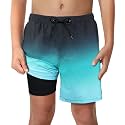 Boys Swim Trunks with Boxer Brief Liner Compression Anti Chafe Swimming Shorts Stretchy UPF Quick Dry Swimsuit