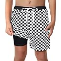 Boys Swim Trunks with Boxer Brief Liner Compression Anti Chafe Swimming Shorts Stretchy UPF Quick Dry Swimsuit