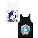 Boys Tank Top 100% Combed Cotton Tagless Cute Design Colorful 2-Pack 2T-16Y