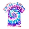 Boys Tie Dye Shirt Kids Rainbow Shirts Size 4-16