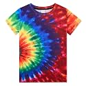 Boys Tie Dye Shirt Kids Rainbow Shirts Size 4-16