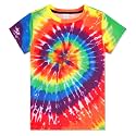 Boys Tie Dye Shirt Kids Rainbow Shirts Size 4-16