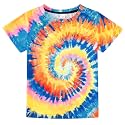 Boys Tie Dye Shirt Kids Rainbow Shirts Size 4-16