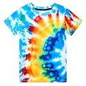Boys Tie Dye Shirt Kids Rainbow Shirts Size 4-16