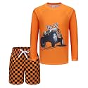 Boys Two Piece Rash Guard Swimsuits Set with Swim Trunk Kids Long Sleeve Bathing Suit Swimwear Set