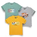 Boys Typographic Printed 100 Cotton Half Sleeve