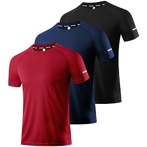 boyzn 1 or 3 pack men39s workout running shirts dry fit moisture wicking t-shirts sports gym athletic short sleeve shirts