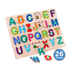 bozica wooden educational creative learning a to z english alphabets abcd board puzzle