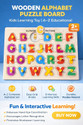 BOZICA Wooden Educational Creative learning A To Z English Alphabets Board Puzzle
