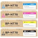 BP-NT70 Toner Cartridge Set 4-Pack Replacement for Sharp NT70BA NT70CA NT70MA NT70YA Compatible with Sharp BP-50C26 50C31 70C36 70C45 B70C55 70C65 50C36 50C45 50C55 50C65 70C31 Printer Ink Black Color