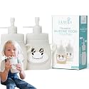 BPA Free, Silicone, Reusable Pouches for Toddlers 2 Pack Hippos, Easy to Clean Fill, Reusable Baby Food Pouches, Homemade Organic Smoothie, Puree, Applesauce, Yogurt, Refillable Food Pouches