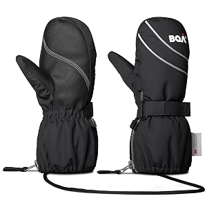 bqa kids ski mittens toddler winter snow thinsulate waterproof mittens with string for boys girls