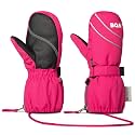 BQA Kids Ski Mittens Toddler Winter Snow Thinsulate Waterproof Mittens with String for Boys Girls