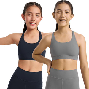 braafee pack of 2 girls non padded fully stretchable high coverage bra multicolor girls sports non padded bra