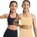 BRAAFEE Pack of 2 Girls Non Padded fully stretchable High Coverage Bra (Multicolor) Girls Sports Non Padded Bra