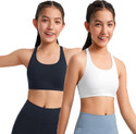 BRAAFEE Pack of 2 Girls Non Padded fully stretchable High Coverage Bra (Multicolor) Girls Sports Non Padded Bra