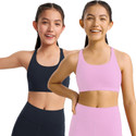 BRAAFEE Pack of 2 Girls Non Padded fully stretchable High Coverage Bra (Multicolor) Girls Sports Non Padded Bra