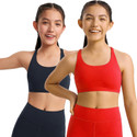 BRAAFEE Pack of 2 Girls Non Padded fully stretchable High Coverage Bra (Multicolor) Girls Sports Non Padded Bra