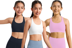 braafee pack of 3 girls non padded fully stretchable high coverage bra multicolor girls sports non padded bra