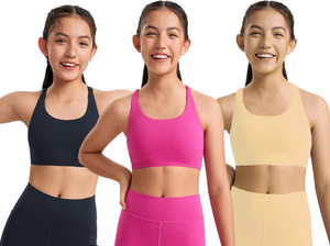braafee pack of 3 girls non padded fully stretchable high coverage bra multicolor girls sports non padded bra