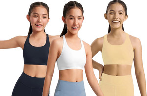braafee pack of 3 girls non padded fully stretchable high coverage bra multicolor girls sports non padded bra