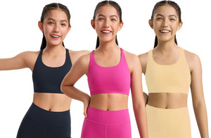 braafee pack of 3 girls non padded fully stretchable high coverage bra multicolor girls sports non padded bra