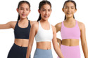 BRAAFEE Pack of 3 Girls Non Padded fully stretchable High Coverage Bra (Multicolor) Girls Sports Non Padded Bra