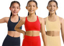 BRAAFEE Pack of 3 Girls Non Padded fully stretchable High Coverage Bra (Multicolor) Girls Sports Non Padded Bra
