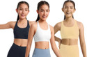 BRAAFEE Pack of 3 Girls Non Padded fully stretchable High Coverage Bra (Multicolor) Girls Sports Non Padded Bra