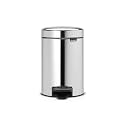 Brabantia Step-On XS Trash Can | Brilliant Steel | 0.8 Gallon / 3L | Bathroom, Bedroom, Office Trash Can with Light Pedal Opening, Handle &amp; Removable Inner Bucket | 6.6 x 9.3 x 10.4 | + Trash Bags