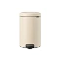 Brabantia New Icon Step Trash Can (5.3 Gal/Soft Beige) Soft Closing Kitchen Garbage/Recycling Can with Removable Bucket