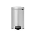 Brabantia New Icon Step Trash Can (3.2 Gal/Metallic Gray) Soft Closing Kitchen Garbage/Recycling Can with Removable Bucket