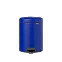 Brabantia New Icon Step Trash Can (1.3 Gal/Mineral Powerful Blue) Soft Closing Kitchen Garbage/Recycling Can with Removable Bucket
