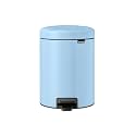 Brabantia New Icon Step Trash Can (1.3 Gal/Dreamy Blue) Soft Closing Kitchen Garbage/Recycling Can with Removable Bucket